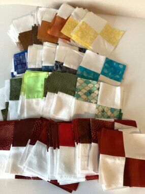 A Bundle of 4 Patch Quilting Sewing 4" Inch Multicolored Blocks